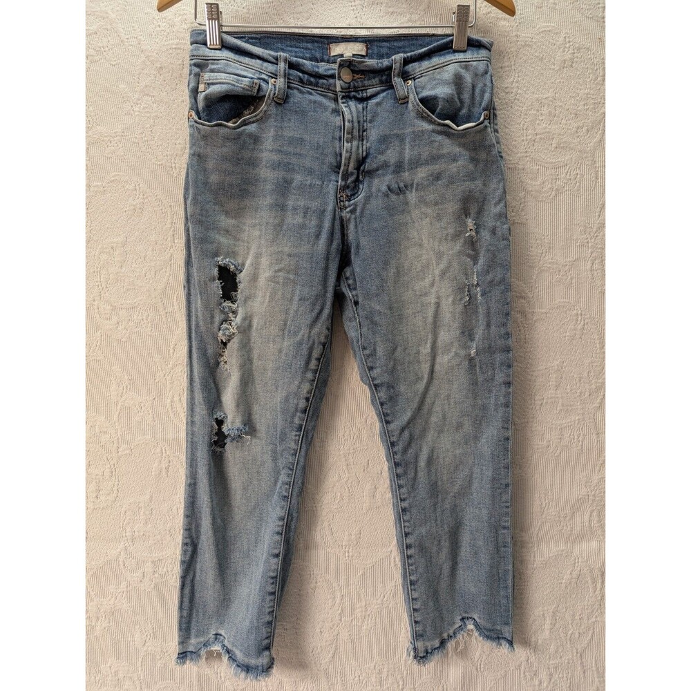 Dear John Skinny Blue Jeans Women 29 Distressed Ripped Frayed Casual Fade Denim